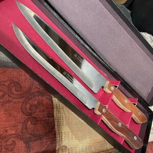 Maxam Stainless Steel Knife Set 9" Chef and 8" Carving Set Made in Japan Vintage